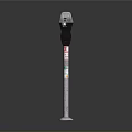 Black And Silver Parking Meter With Metal Pole And Digital