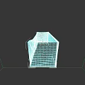 Sports Equipment Football Goal With 3D Wireframe Design And Net Structure For Training