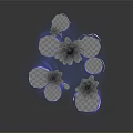 Vibrant Purple Lotus Flowers With Lily Pads And Buds Floating In Water