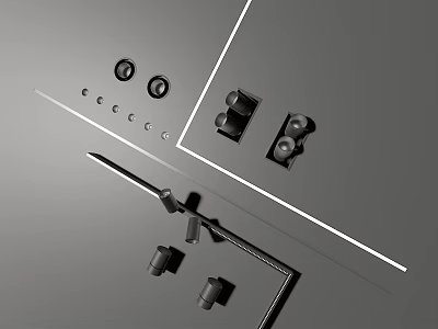 Downlights and Spotlights Various Design Styles With Mounting Components and Lighting Fixtures 3d model