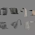 Various Stylish Scarves With Different Colors And Draped Fabric Designs