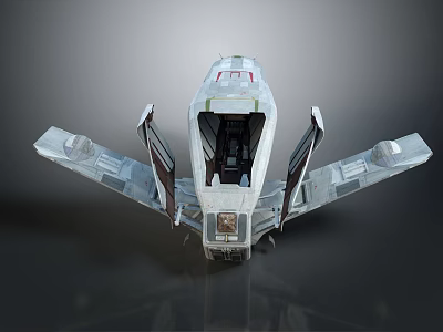 Advanced Spacecraft Design With Open Cockpit And Extended Wings For Space Exploration 3d model