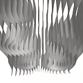 Modern White Ceiling With Folded Wavy Layered Design For Interior