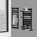 Stylish Bathroom Accessories With Wall Mounted Towel Racks And Storage Shelves