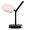 Modern Table Lamp With White Rounded Shade And Black Stem Base 3d model