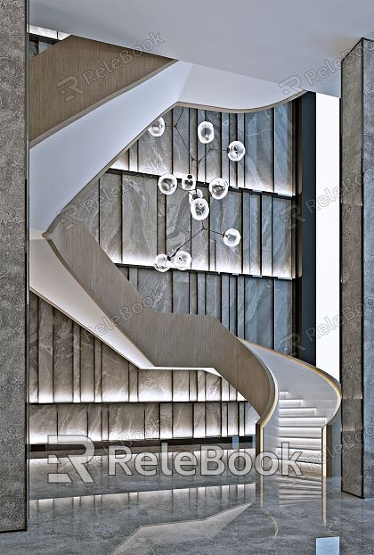 modern revolving staircase model