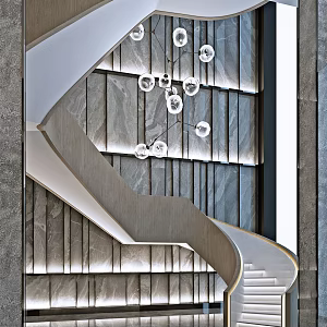 modern revolving staircase 3d model