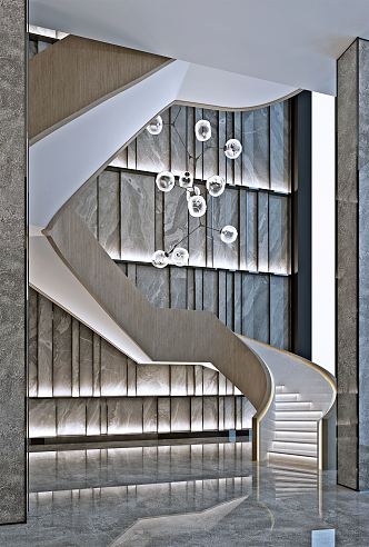 modern revolving staircase 3d model