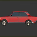Red Classic Vintage Car Featuring Rusted Exterior And Retro Design Elements 3d model