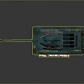 Blue Armored Military Tank With Long Cannon Tracks And Turret Design