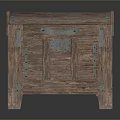 Rustic Vintage Wooden Chest With Metal Hardware Hinged Lid Sturdy Legs And Natural Texture