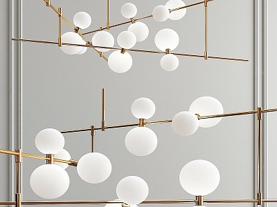 chandelier track geometric linear hanging lamp model