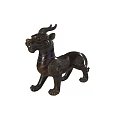 Bronze Mythical Beast Landscape Sculpture With Intricate Patterns And Traditional Design