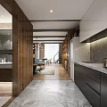 Modern Kitchen Interior With Island Counter And Wooden Cabinets Design