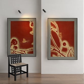 Abstract Hanging Paintings 3d model