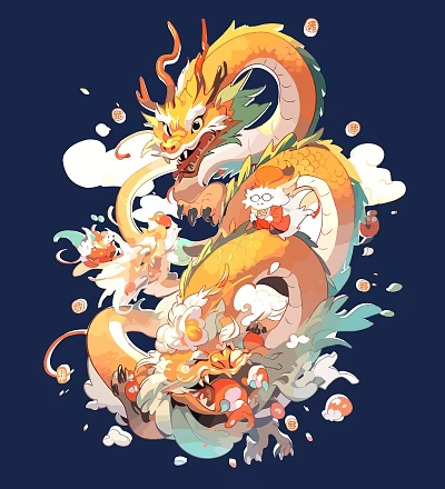 Chinese ancient dragon pattern auspicious beast auspicious dragon dragon texture dragon totem fire dragon pattern dragon dragon dragon paper-cut dragon year new year picture unicorn g 3d model