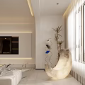 Modern Living and Dining Room Interior With Open Concept Sofa Coffee Table and Rug