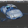 Futuristic Flying Car With Gray Body Orange Seats And Green Lights