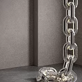 Modern Silver Chain Design Floor Lamp In Gray Corner Setting