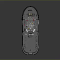 Gray Tugboat With Number 240 Deck Equipment And Flags On Water Surface