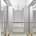 Modern Elevator Interior With Stainless Steel Doors Control Panel Buttons And Display Screen 3d model