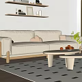 Nordic double sofa 3d model