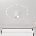 Modern Interior Ceiling Design With Round Central Light Perimeter LED Strip And Recessed Lights