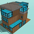 Modern Detached Villa With Multi Story Design Large Glass Windows And Dark Roof
