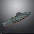Aircraft Carrier Military Ship Model With Flight Deck And Naval Weapon System