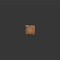 Wood Stone Long Rectangular Carved Decorative Piece With Natural Grain On Reflective Surface
