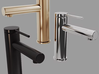 Modern Stylish Faucet Designs In Chrome Black And Gold Finishes 3d model