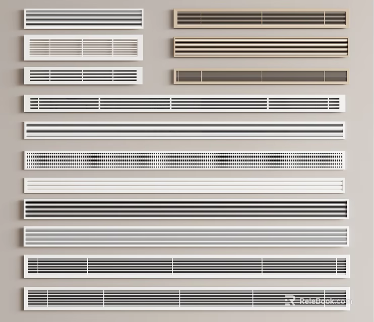 Various Styles Of Modern Air Conditioner Vents With Different Color And Material Options 3d model 