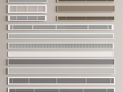 Various Styles Of Modern Air Conditioner Vents With Different Color And Material Options 3d model