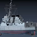 Modern Naval Warship With Number 120 Gray Hull Radar Systems Antennas And Red Bottom