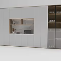 Modern White Wine Cabinet With Glass Door And Interior Storage Shelves For Bottles