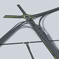 Flare-shaped interchange hub for interchange viaduct 3d model