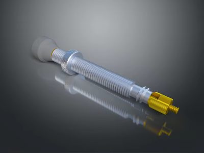 Mechanical Part With Threaded Body And Yellow End Component For Industrial Use 3d model