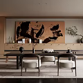 Modern Tea Room Interior Design With Wooden Furniture Tea Sets And Comfortable Seats