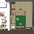 Modern Wooden Multi Level Cat Tree with Perch Scratching Areas and Indoor Pet Furniture