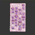3D Rendered Biological Culture Structure with Transparent Tubes Purple Spheres and Textured Pink Base