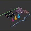 Complete Home Gym Fitness Equipment Set With Dumbbells Barbells Weight Plates And Colorful Grips