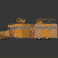 Rusty Vintage Military Vehicle With Armored Body And Roof Platform Structure