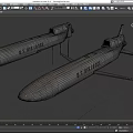 U.S. Air Force Military Missiles 3D Model With Red Suspension Straps