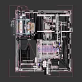Automated Industrial Equipment With Mechanical Arm Conveyor Belt And Control Panel