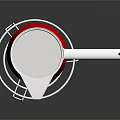 Red Stainless Steel Pot With Transparent Lid On Metal Rack For Kitchen Use