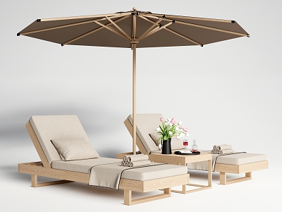 Outdoor Lounger Courtyard Lounger Beach Lounger Parasol model