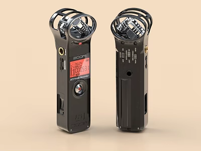 Portable Handheld Microphones For Mobile Digital Audio Recording Black Design 3d model