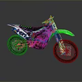 Green Motocross Motorcycle Featuring 624 Racing Number Stylish Graphics And Knobby Tires