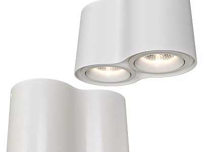 Modern White Recessed Spotlights With Double LED Heads For Interior Lighting 3d model