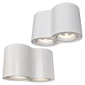 Modern White Recessed Spotlights With Double LED Heads For Interior Lighting 3d model